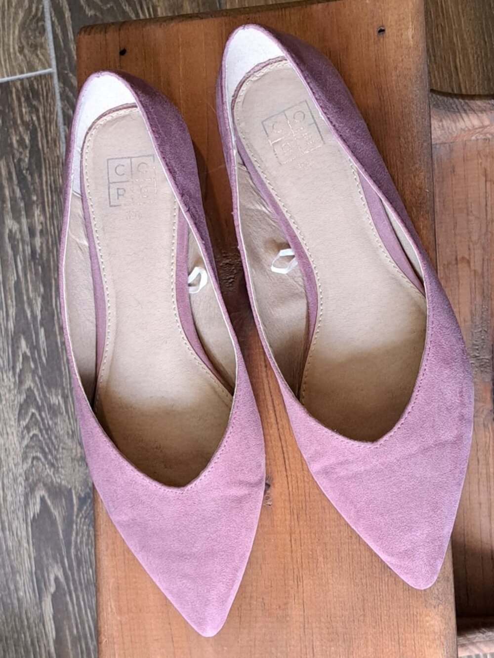 Core Life pink faux suede ballet flats.